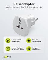 Goobay Reisadapter USA,UK,CH,IT naar EUR Wit - thumbnail
