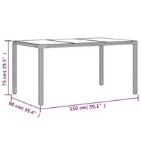 5-delige Tuinset met kussens poly rattan en acaciahout beige - thumbnail