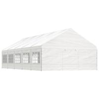 Prieel met dak 11,15x5,88x3,75 m polyetheen wit - thumbnail