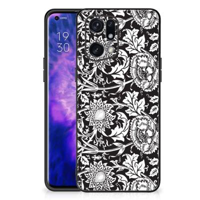 OPPO Find X5 Pro Bloemen Hoesje Black Flowers