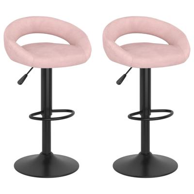 VidaXL Barkrukken 2 st fluweel roze VidaXL Barkrukken 2 st fluweel roze
