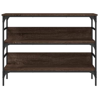 Wandtafel 100x32x75 cm bewerkt hout bruin eikenkleur Wandtafel 100x32x75 cm bewerkt hout bruin eikenkleur