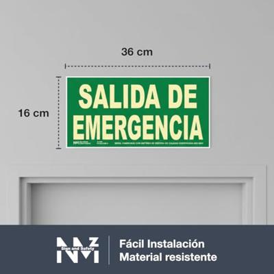 Bord Archivo 2000 "SALIDA DE EMERGENCIA" PVC 32 x 16 cm