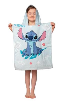 Stitch poncho 50 x 115 cm blauw