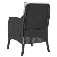 Tuinstoelen 2 st met kussens poly rattan zwart - thumbnail