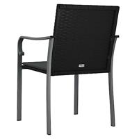 Tuinstoelen 2 st met kussens 56x59x84 cm poly rattan zwart - thumbnail