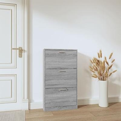 VidaXL Schoenenkast 59x17x108 cm bewerkt hout grijs sonoma VidaXL Schoenenkast 59x17x108 cm bewerkt hout grijs sonoma