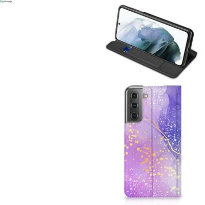 Bookcase voor Samsung Galaxy S21 FE Watercolor Paars Bookcase voor Samsung Galaxy S21 FE Watercolor Paars