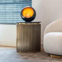 Richmond Ronde Bijzettafel 'Ironville' Ø 50cm, kleur goud / zwart marmer - thumbnail