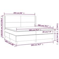 Boxspring met matras en LED stof donkerbruin 200x200 cm - thumbnail