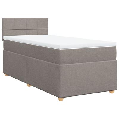 Boxspring met matras stof taupe 90x200 cm