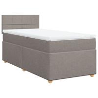 Boxspring met matras stof taupe 90x200 cm - thumbnail
