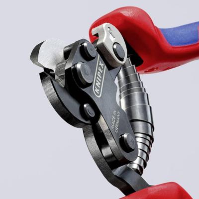 Knipex staaldraadschaar voor bandenkoord | meer-componentengrepen | gebruineerd | lengte 160 mm - 95 62 160 tc