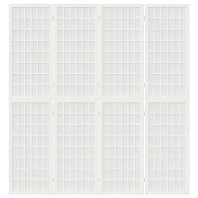 Kamerscherm inklapbaar 4 panelen Japanse stijl 160x170 cm wit - thumbnail