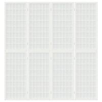 Kamerscherm inklapbaar 4 panelen Japanse stijl 160x170 cm wit - thumbnail