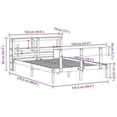 Bedframe zonder matras massief grenenhout 120x200 cm