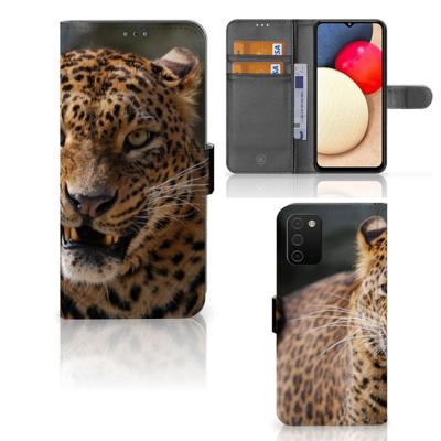 Samsung Galaxy A03s | Telefoonhoesje | Met pasjeshouder | Luipaard