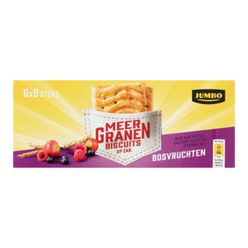 Jumbo Meergranenbiscuits Bosvruchten 6 x 2 Stuks