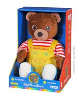 Sprekende muzikale knuffel - Zigeunerspeelgoed - Kleine bruine beer - Verhalenverteller - 28 cm - Bruin Geel Rood - thumbnail