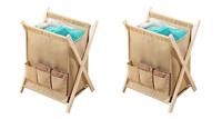 Opbergmand - Wasmand - Lectuurbak beige inhoud 30 liter , set van 2 - thumbnail