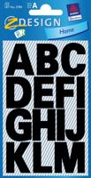 Avery etiketten letters A-Z groot, 2 blad, zwart, waterbestendige folie - thumbnail