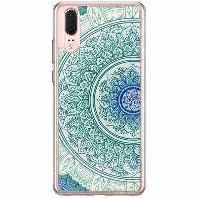 Huawei P20 siliconen hoesje - Mandala blauw