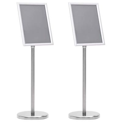 VidaXL Posterstandaards 2 pcs zilver 32.7 x 24 x 108 cm aluminium