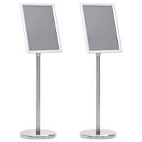 VidaXL Posterstandaards 2 pcs zilver 32.7 x 24 x 108 cm aluminium - thumbnail