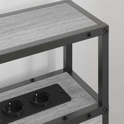Opberghoofdbord met plank Grijs sonoma 100 cm Bewerkt hout