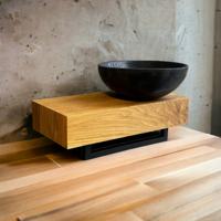 Fonteinplank Casajoy Bold 50x25x10 cm Eiken Met Waskom 32 cm Graniet - thumbnail