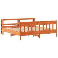 Bedframe zonder matras massief grenenhout wasbruin 180x200 cm - thumbnail