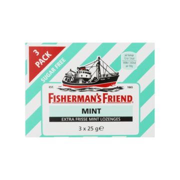 Fisherman's Friend Mint suikervrij 3-pack 25 Gram