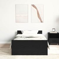 Bedframe zonder matras 100x200 cm spaanplaat zwart eikenkleurig - thumbnail