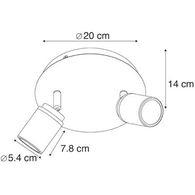 QAZQA Moderne badkamer spot messing 2-lichts IP44 - Ducha