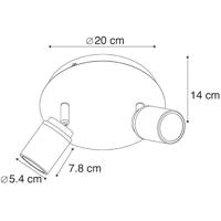 QAZQA Moderne badkamer spot messing 2-lichts IP44 - Ducha - thumbnail