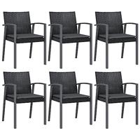 7-delige Tuinset met kussens poly rattan en staal - thumbnail