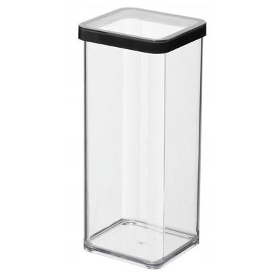 Rotho loft bewaardoos 10x10x21 cm 1.5l zwart/transparant