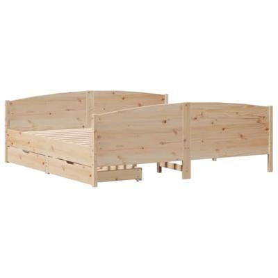 Bedframe zonder matras massief grenenhout 160x200 cm