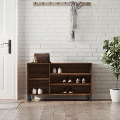 VidaXL Schoenenkast 102x36x60 cm bewerkt hout bruin eikenkleur