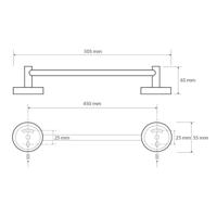 Handdoekhouder Sapho X-Round Hangend 50 cm Chroom Sapho - thumbnail