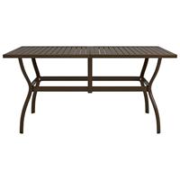 Tuintafel 140x80x72 cm staal bruin - thumbnail
