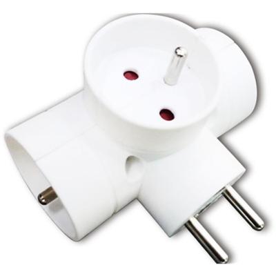 Stopcontact Splitter 3680W - 3-Voudige Verdeelstekker - Mat Wit Kunststof