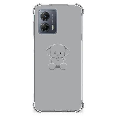 Motorola Moto G53 Stevig | Bumper Hoesje | Grijs Baby Olifant Motorola Moto G53 Stevig | Bumper Hoesje | Grijs Baby Olifant