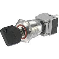 TRU COMPONENTS 704395 LAS1-BGQ-11Y/21 Sleutelschakelaar 250 V/AC 5 A 1x uit/aan 1 x 90 ° IP40 1 stuk(s) - thumbnail