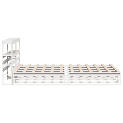 Bedframe zonder matras massief grenenhout wit 120x190 cm