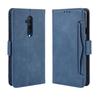 Voor OnePlus 7T Pro portemonnee stijl huid voelen kalf patroon lederen draagtas met aparte kaartsleuf (blauw)