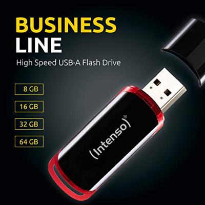 Intenso Business Line USB-stick 64 GB Zwart, Rood 3511490 USB-A 2.0