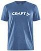 Craft 1913421 Community Logo SS Tee M - Club Cobolt Melange - XXL - thumbnail