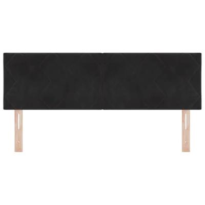 Hoofdbord Wandgemonteerd Geometrisch Zwart 160 cm Fluweel - thumbnail