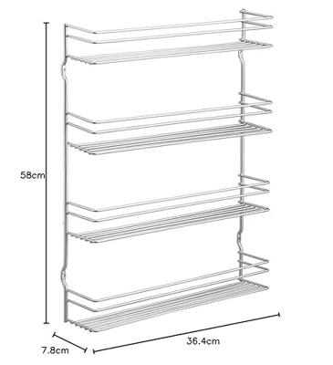 Metaltex Space Saver Smart Kitchen Pepito Kruidenrek 5 Etages 36x8x58 cm Zilver